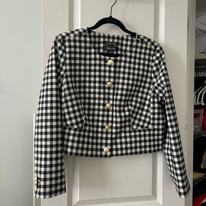 J.Crew lady jacket in gingham, size 10